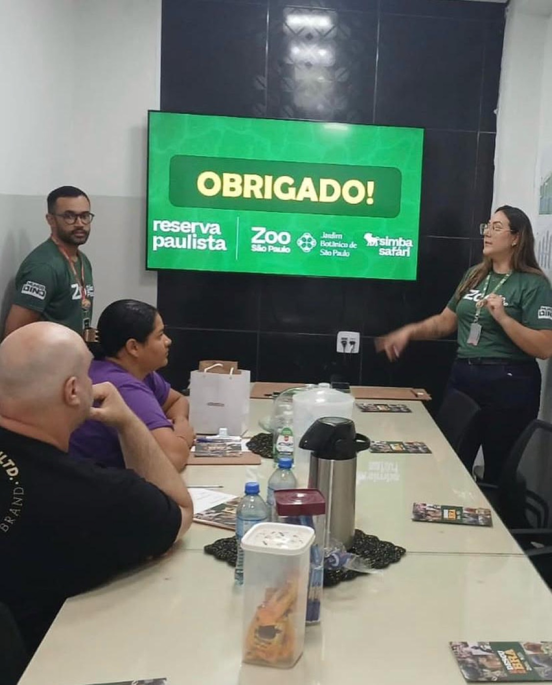 Equipe do Zoo de São Paulo e da Reserva Paulista em reunião de alinhamento com a SAALVE.